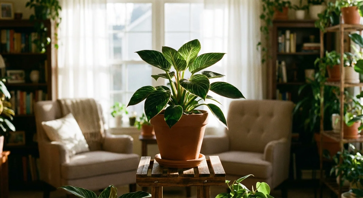 A Birkin plant positioned near a bright window with diffused sunlight.