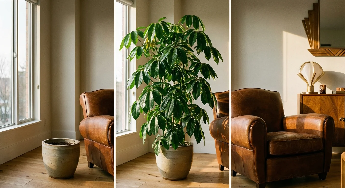 A healthy, thriving umbrella plant in a beautiful home interior.
