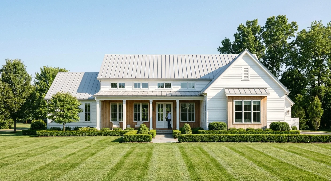 A well-maintained home exterior with clear visibility and trimmed landscaping to prevent intruders.