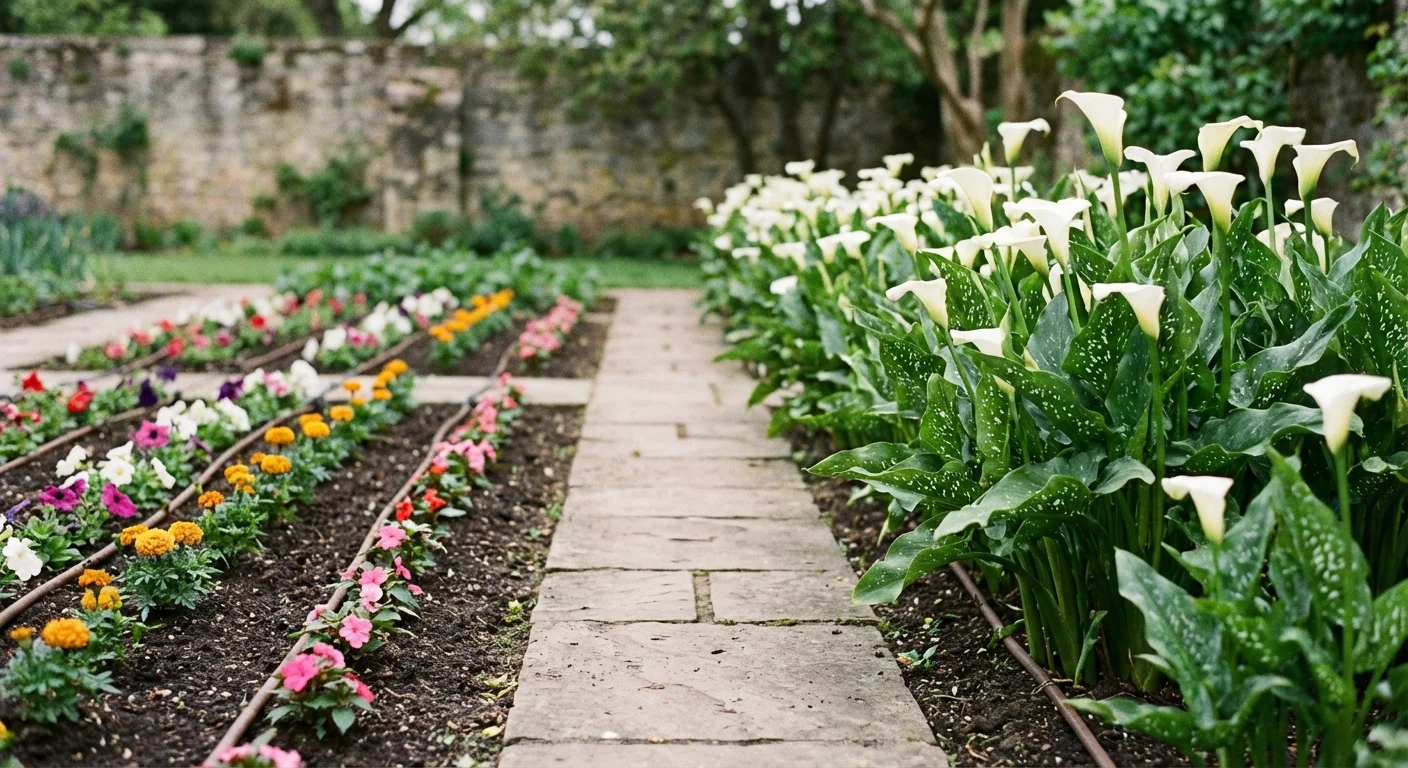 Comparison of seasonal annuals and established perennial Calla Lilies.