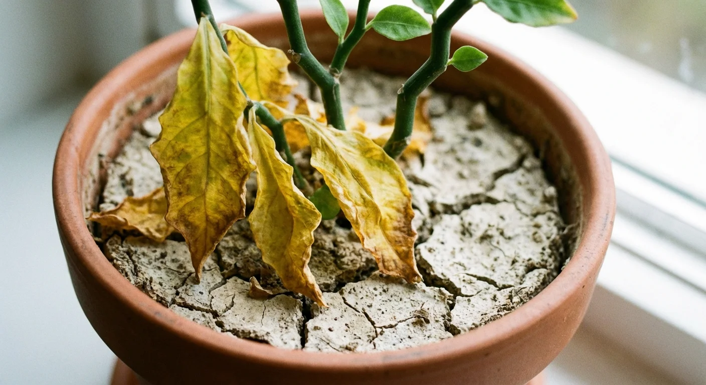 Yellowing and wilting leaves on a succulent plant.