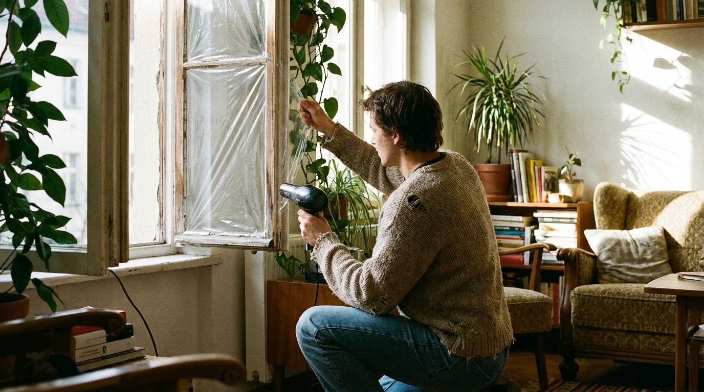 1. Sealing Drafty Windows